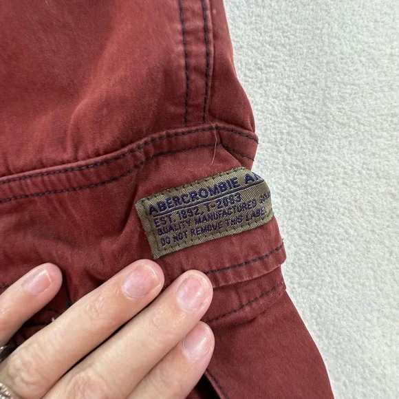 Abercrombie & Fitch Cargo Shorts Mens Large Rust Red Paratroops AF-92 Pockets - Picture 9 of 15